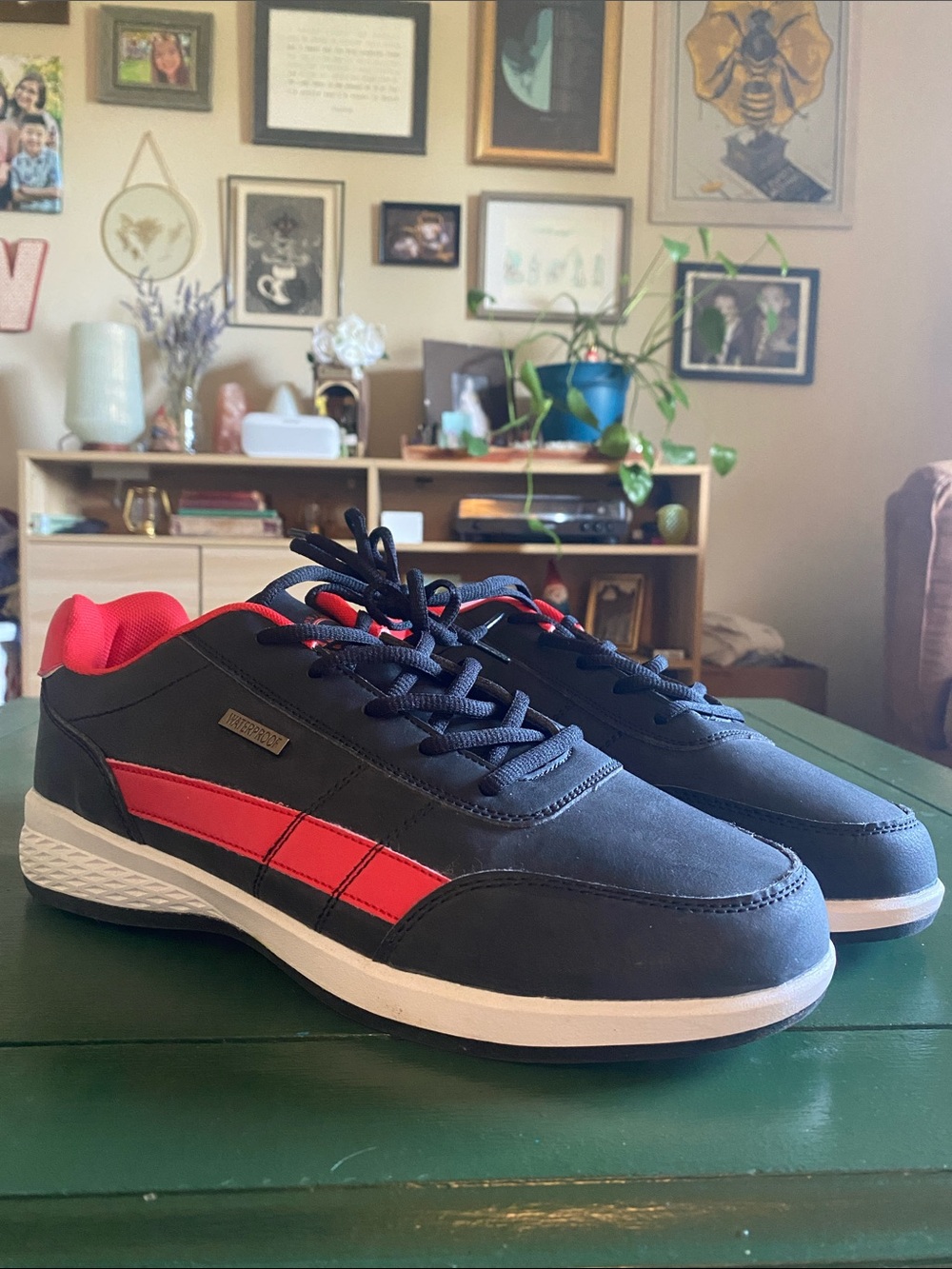 Men's Black and Red Athletic Sneakers